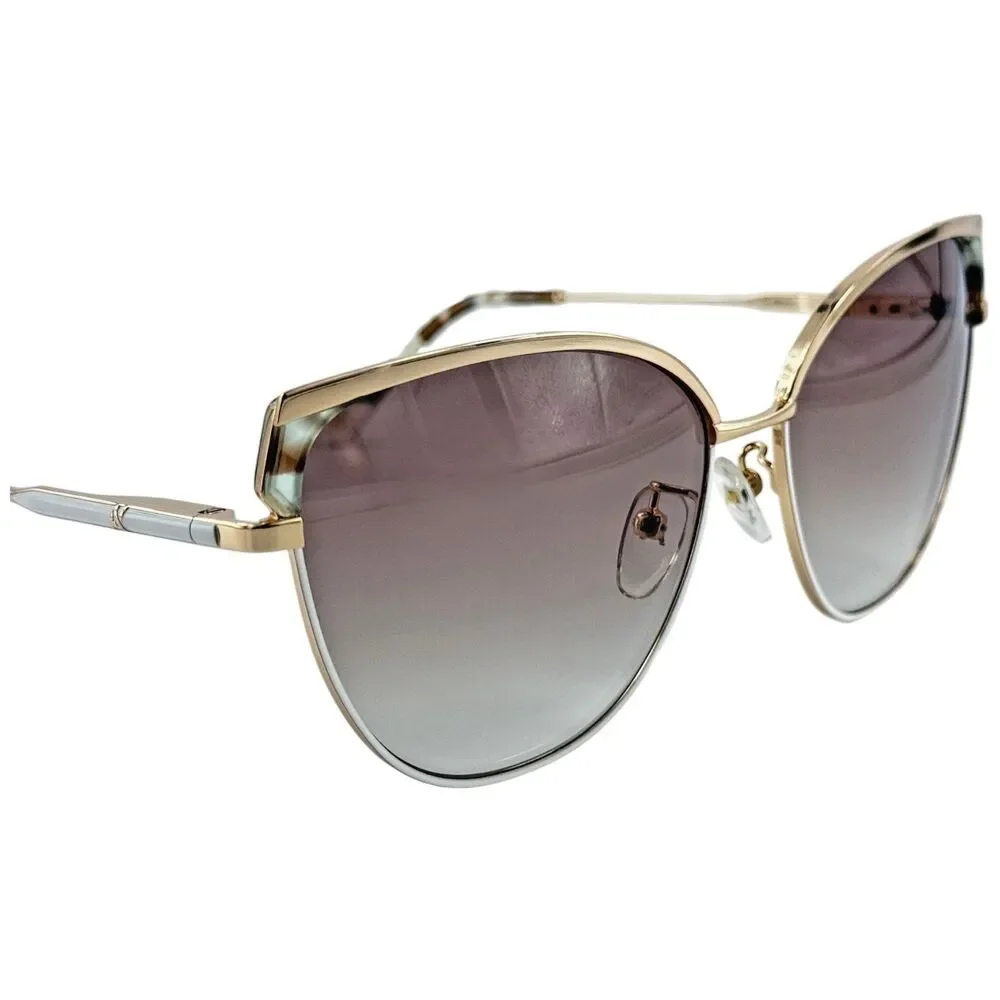 Yalea SYA082 Helena Womens Metal Sunglass 0361 Rose Gold White 59-15 w Case
